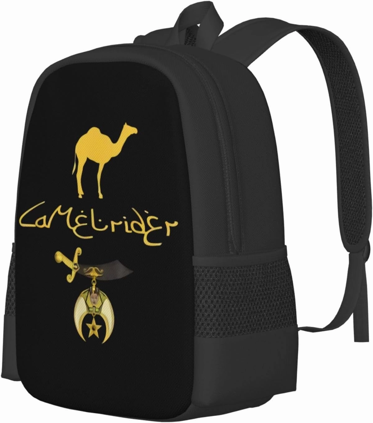 Camel Rider Shriner Masonic Symbol Freemason Backpack Lightweight Large Capacity Laptop Backpack Travel Backpacks for Unisex