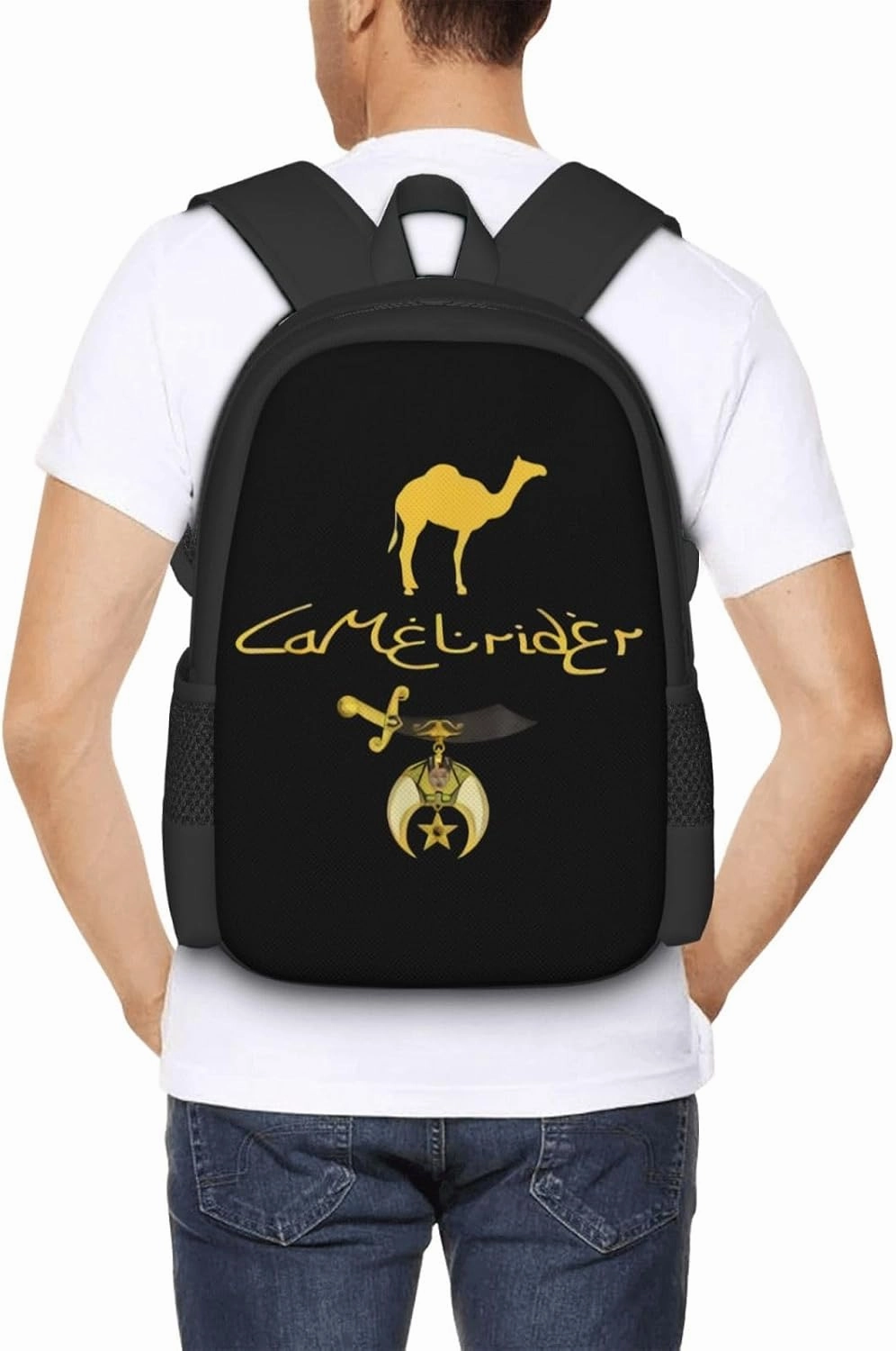 Camel Rider Shriner Masonic Symbol Freemason Backpack Lightweight Large Capacity Laptop Backpack Travel Backpacks for Unisex
