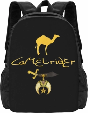 Camel Rider Shriner Masonic Symbol Freemason Backpack Lightweight Large Capacity Laptop Backpack Travel Backpacks for Unisex