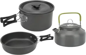Camping Pans Pots Kit, Lightweight Camping Cooking Set with Non Stick Performance, Easy to Carry for Backpacking, Hiking, Fishing, or Emergency Preparedness Outdoors (Black)