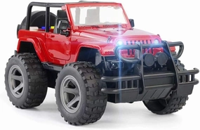Car Toy 1:16 Off-Road Military Fighter Friction Powered Toy Vehicle with Fun Lights & Sounds