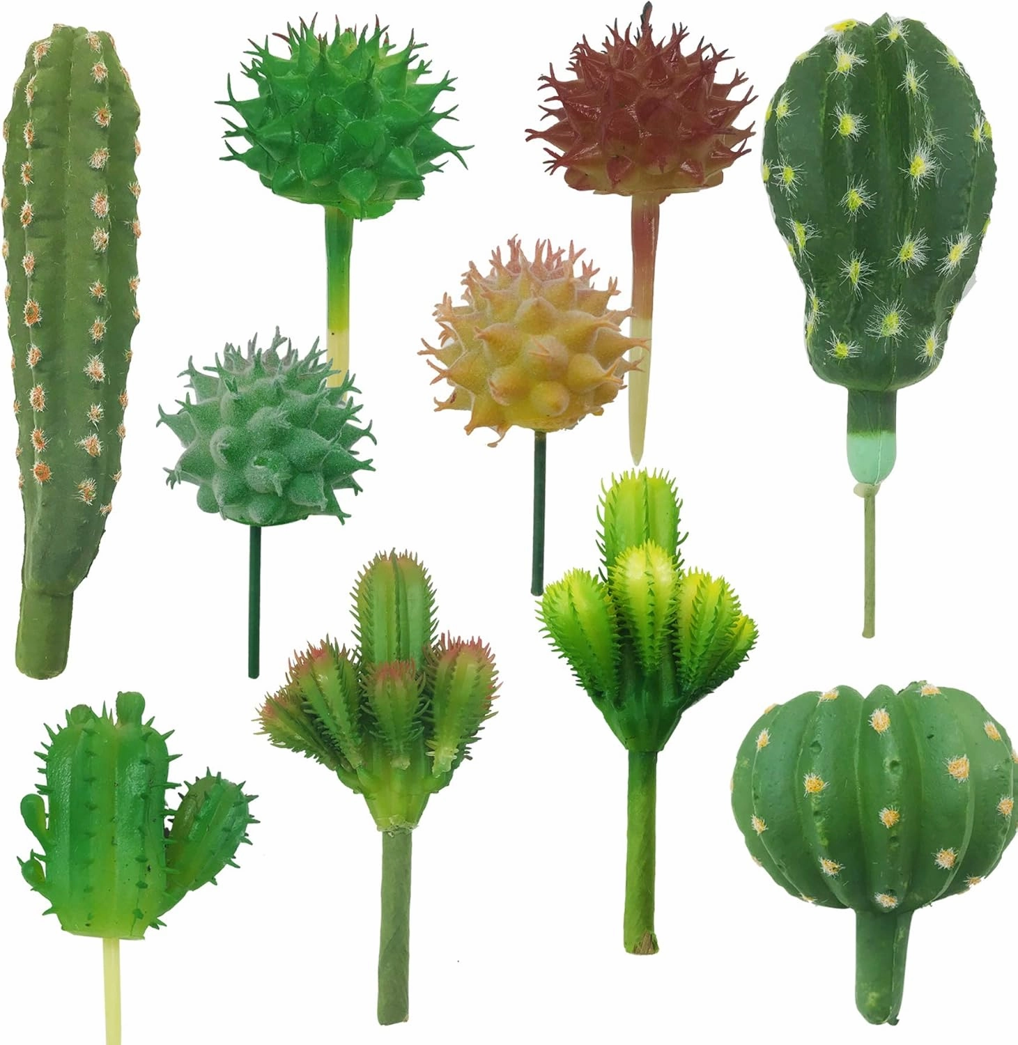 Cayway 10 PCS Artificial Cactus and Succulent Plants - Faux Cacti Decor for Decoration - Bulk Pack