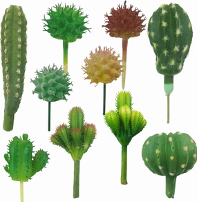 Cayway 10 PCS Artificial Cactus and Succulent Plants - Faux Cacti Decor for Decoration - Bulk Pack