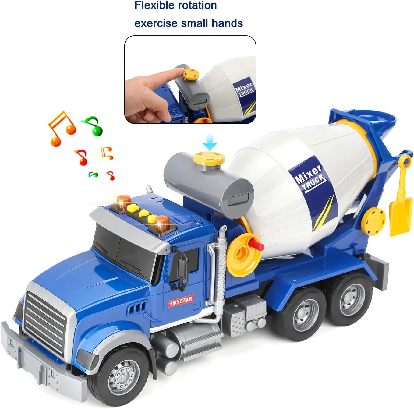 Cement Mixer Truck Toys for Boys Age 4-7, Construction Trucks with Lights and Sounds, Powered Push Car Construction Vehicle Toys Truck with Opening Doors Toy Gift for Boys Grils Kids