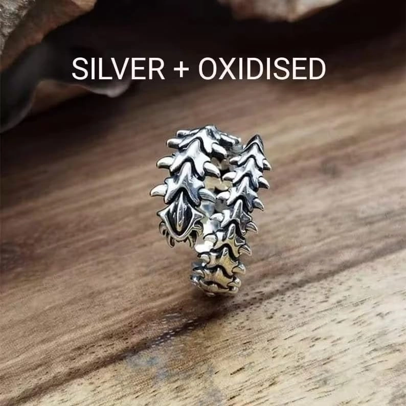 Centipede Adjustable Solid 925 Stering Silver Ring, Anime Cosplay Ring Womens Jewelry gift Bold Thumb Ring for men by Forever Gems & Jewels (Silver Oxidized, 9)