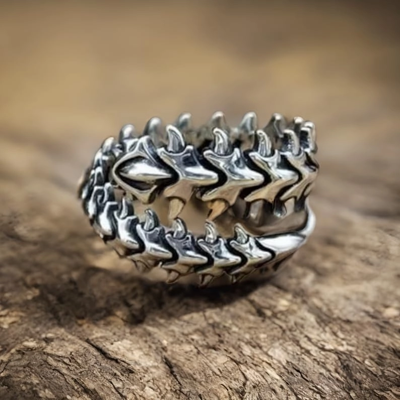 Centipede Adjustable Solid 925 Stering Silver Ring, Anime Cosplay Ring Womens Jewelry gift Bold Thumb Ring for men by Forever Gems & Jewels (Silver Oxidized, 9)