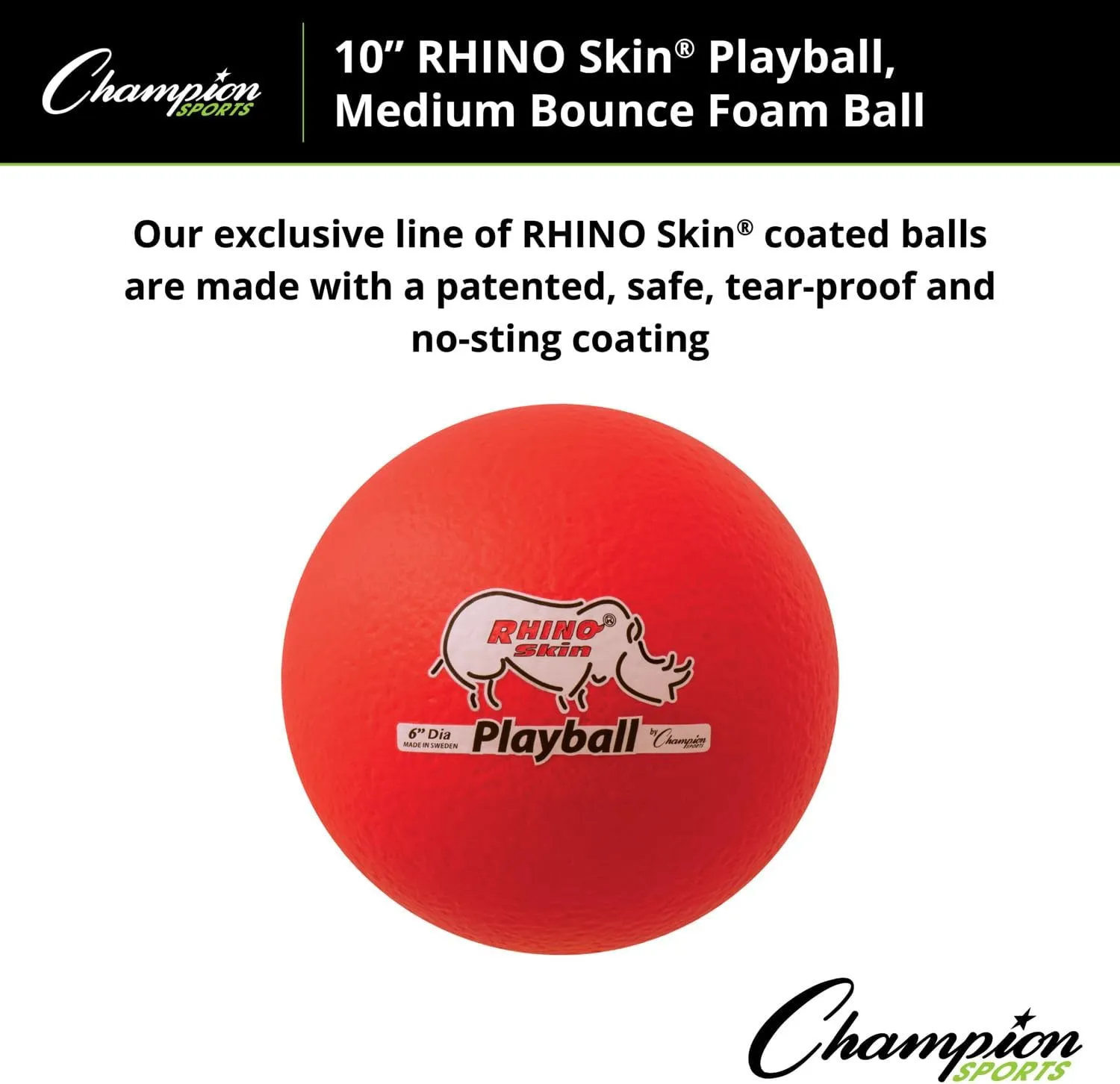 Champion Sports Rhino Skin Medium Bounce Dodgeballs