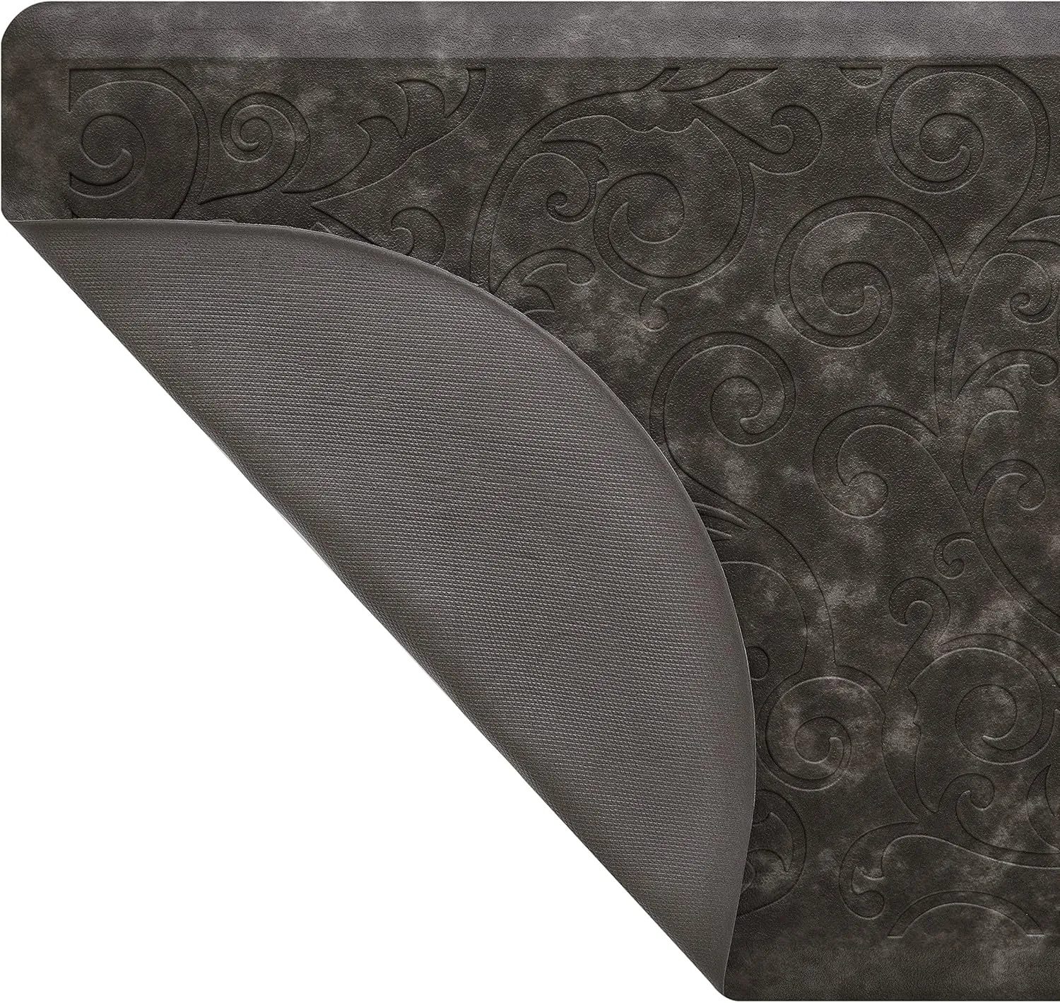 Chef Gear – Anti-Fatigue Gelness Kitchen Mat - Clarance Design - Cushioned Comfort Chef Mat - Faux Leather - Cooking & Standing Relief -Skid-Resistant - Measures 17.5"x32" Wedge - Dark Grey