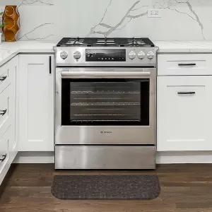 Chef Gear – Anti-Fatigue Gelness Kitchen Mat - Clarance Design - Cushioned Comfort Chef Mat - Faux Leather - Cooking & Standing Relief -Skid-Resistant - Measures 17.5"x32" Wedge - Dark Grey