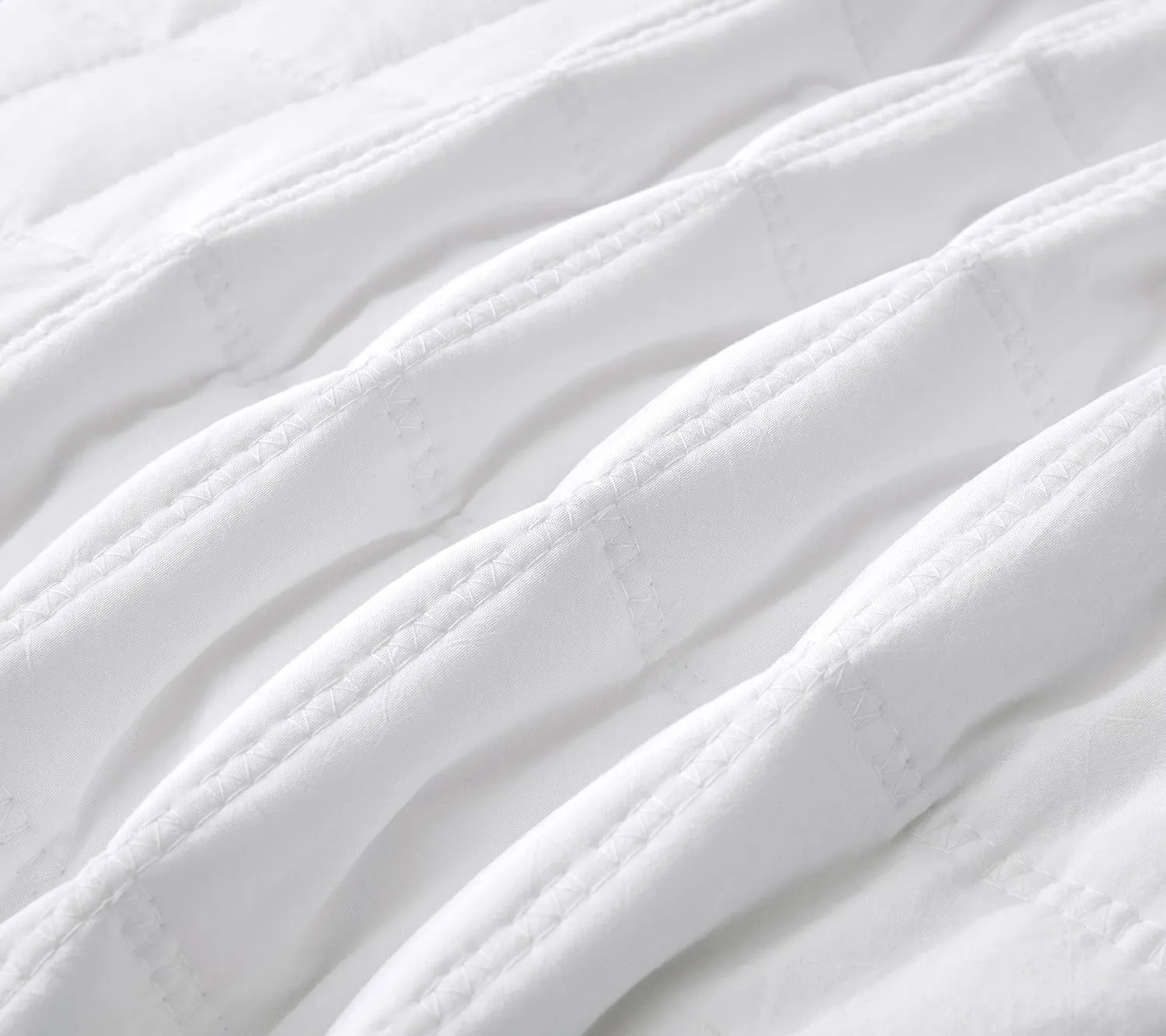 Chezmoi Collection Branson 3-Piece White King Size Quilt Set - Stone-Washed Detailed Square Stitch Soft Microfiber Lightweight Quilted Bedspread Coverlet Set for All Seasons