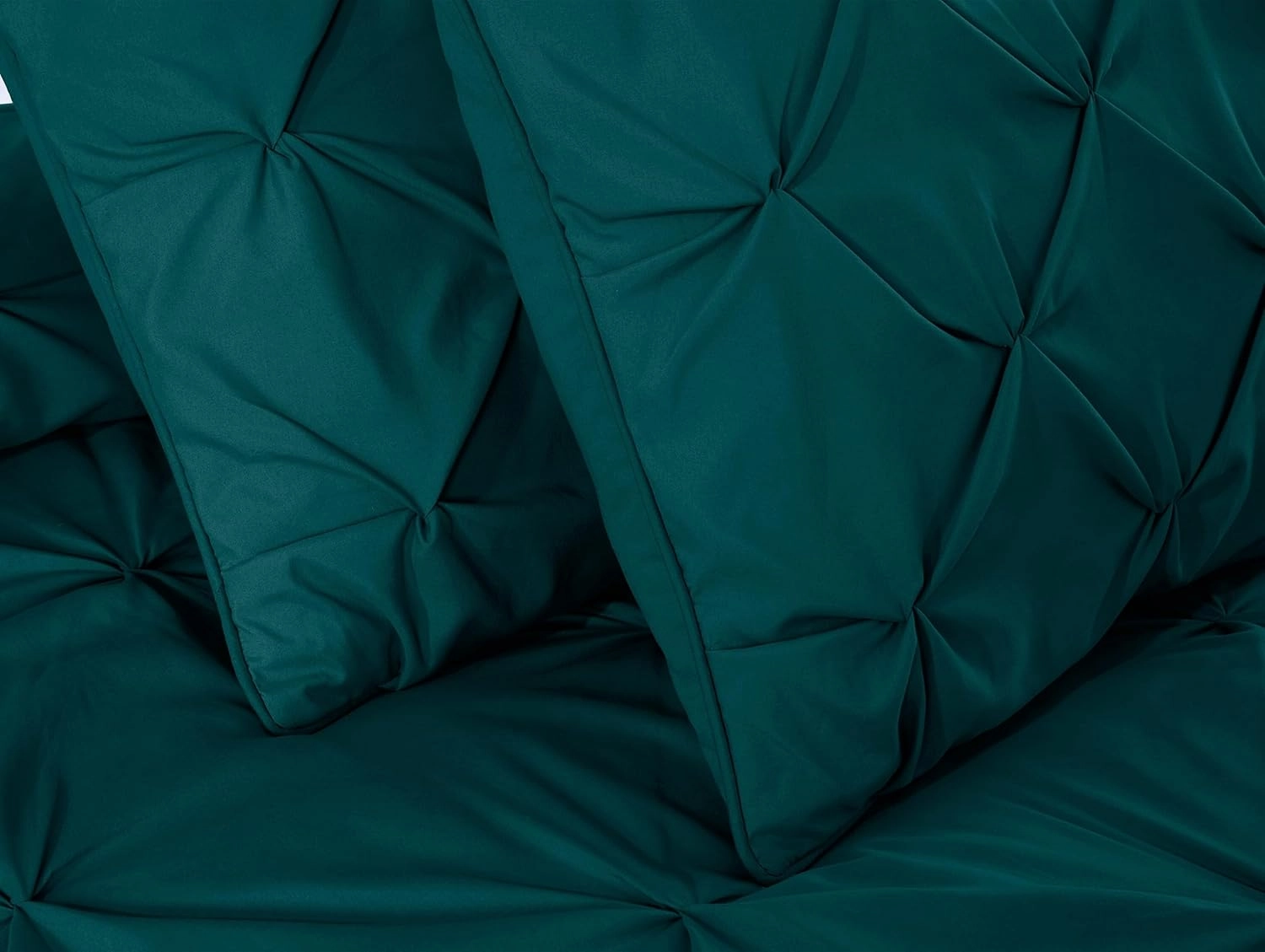 Chezmoi Collection Berlin Teal Pinch Pleat Queen Comforter Set, 3-Piece (Comforter and Pillow Shams) - Soft Pintuck, Lightweight All Season Microfiber