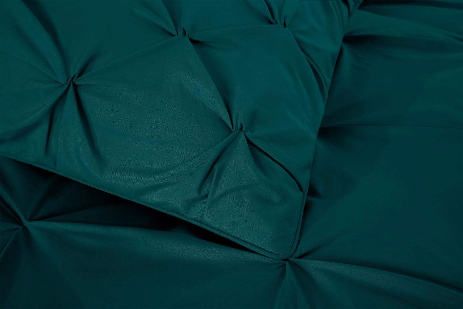 Chezmoi Collection Berlin Teal Pinch Pleat Queen Comforter Set, 3-Piece (Comforter and Pillow Shams) - Soft Pintuck, Lightweight All Season Microfiber