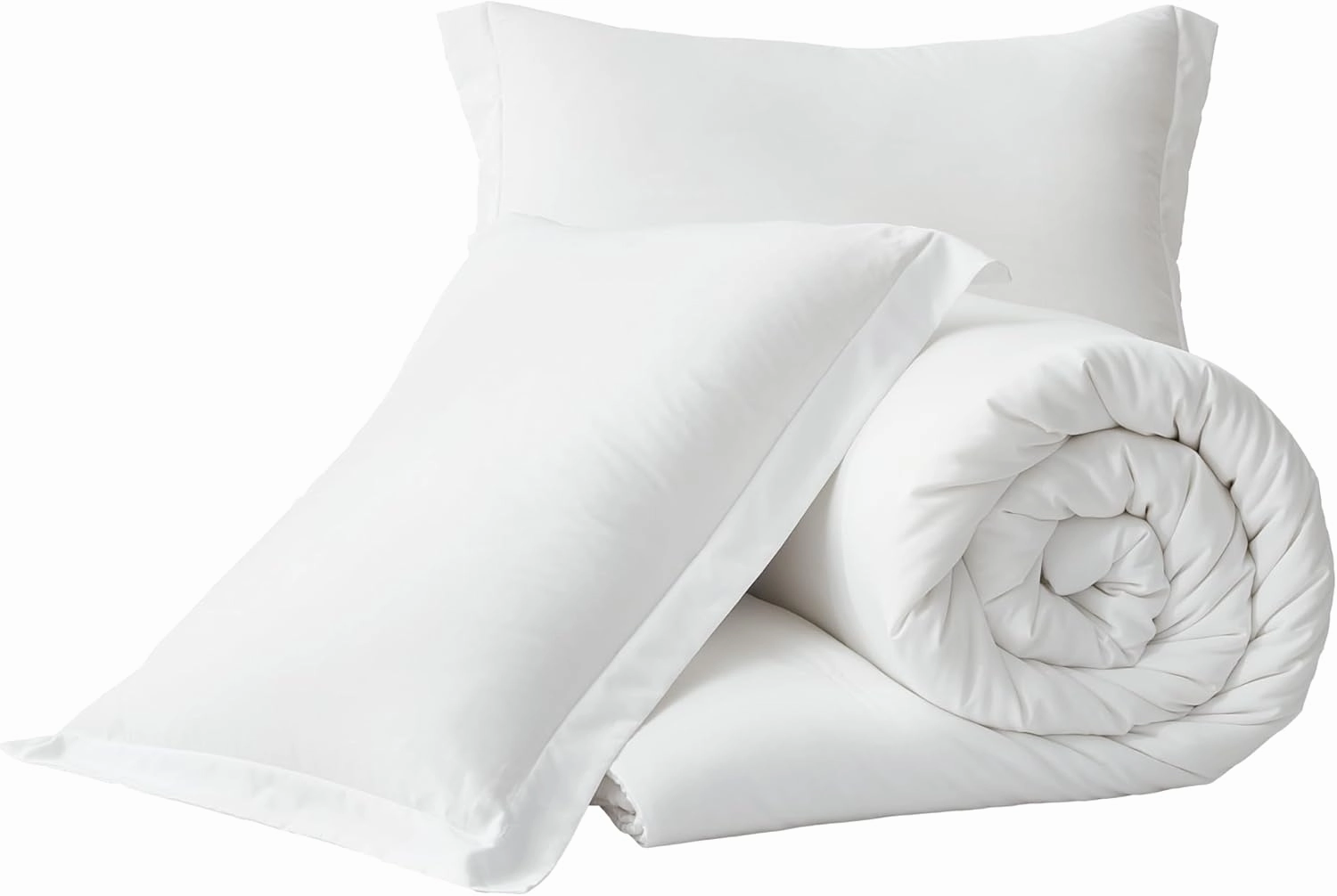 Chezmoi Collection Cliff 3-Piece Lightweight Cooling Comforter Set, Oversized King - Rayon Derived from Bamboo & Polyester Blended, Soft Breathable Bedding for Hot Sleepers, White