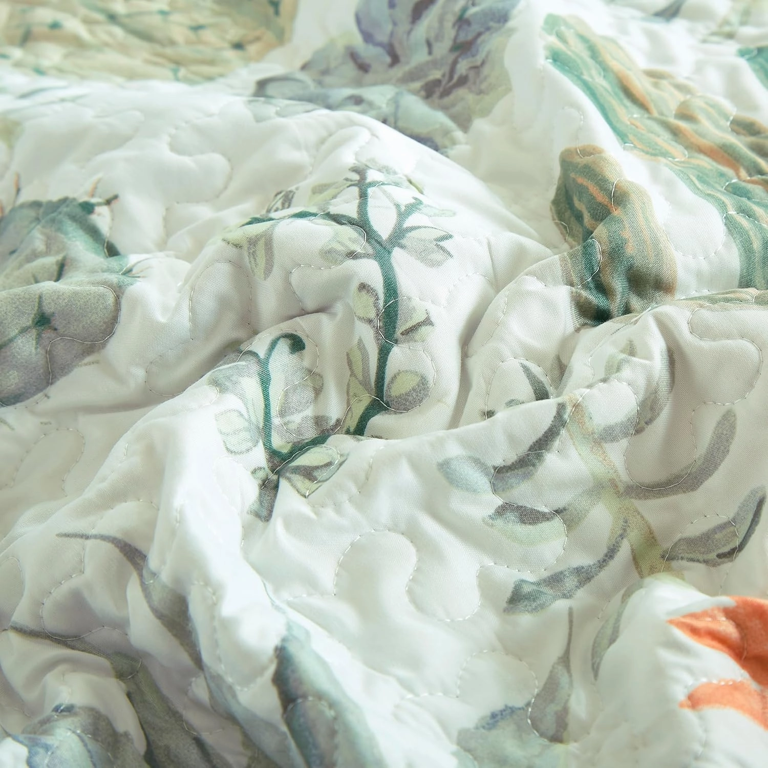 Chezmoi Collection Gregory 3-Piece Southwestern Serene Desert Quilt Set - Green Blue Cactus Succulent Plant Printed Microfiber Lightweight Quilted Bedspread Set, Queen (100" x 95")