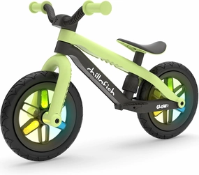Chillafish BMXie Glow Lightweight Balance Bike with Light-up Wheels When Riding, for Kids 2 to 5 Years, 12-inch Airless Rubberskin Tires, Adjustable Seat Without Tools, Pistachio