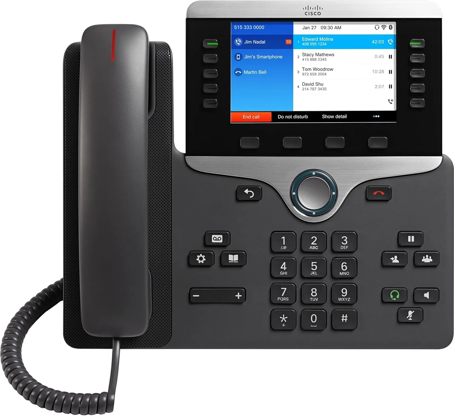 Cisco 8861 IP Phone - Corded/Cordless - Corded - Wi-Fi - Wall Mountable, Desktop - Charcoal