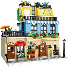 City Hotel Modular House Building Blocks 1464pcs: Garden Hotel MOC Building Set with LED Light, Collectible Display Model Creative Gift for Teens and Adults