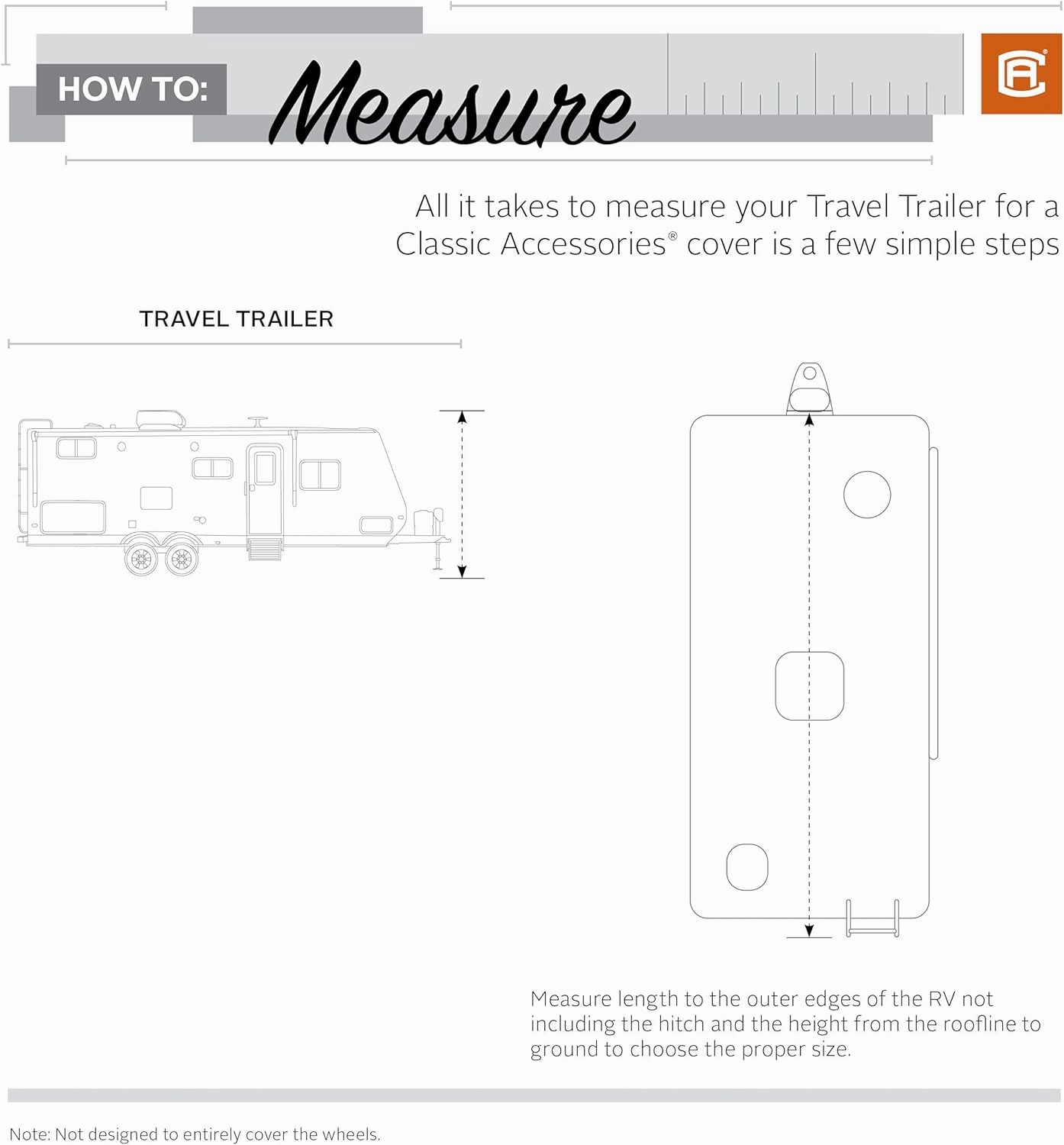 Classic Accessories Over Drive PolyPRO3 Deluxe Travel Trailer/Toy Hauler Cover, Fits 15'-18' RVs, Camper RV Cover, Customizable Fit, Water-Resistant, All Season Protection for Motorhome, Grey/White