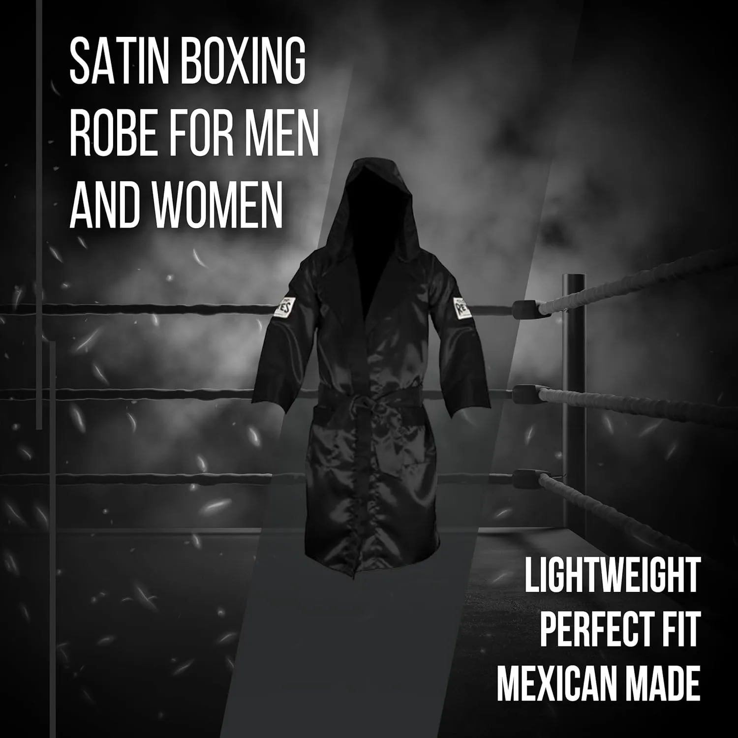 CLETO REYES Satin Boxing Robe with Hood for Men and Women, Adult Unisex Competition Uniform Apparel Clothes
