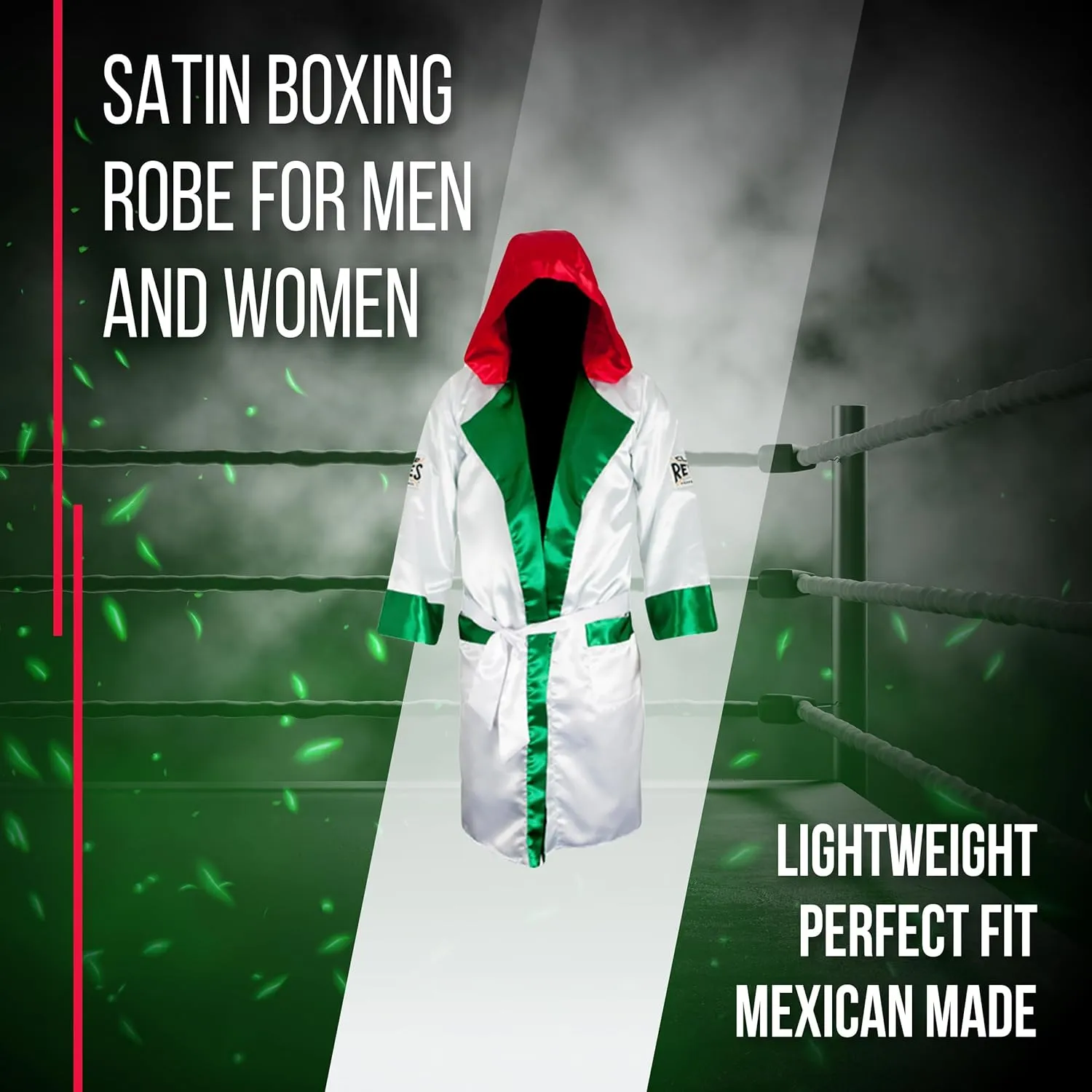 CLETO REYES Satin Boxing Robe with Hood for Men and Women, Adult Unisex Competition Uniform Apparel Clothes