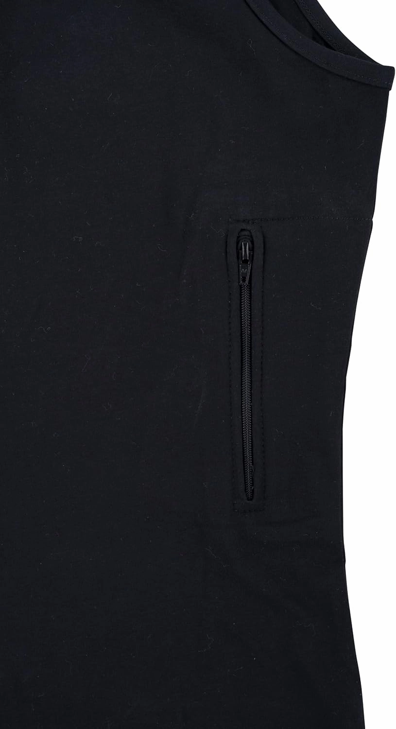 Clever Travel Companion Womens Tank Top with 1 Hidden Zipper Pocket, 100% Pickpocket Proof Holiday Tour Sleeveless Tee Shirt