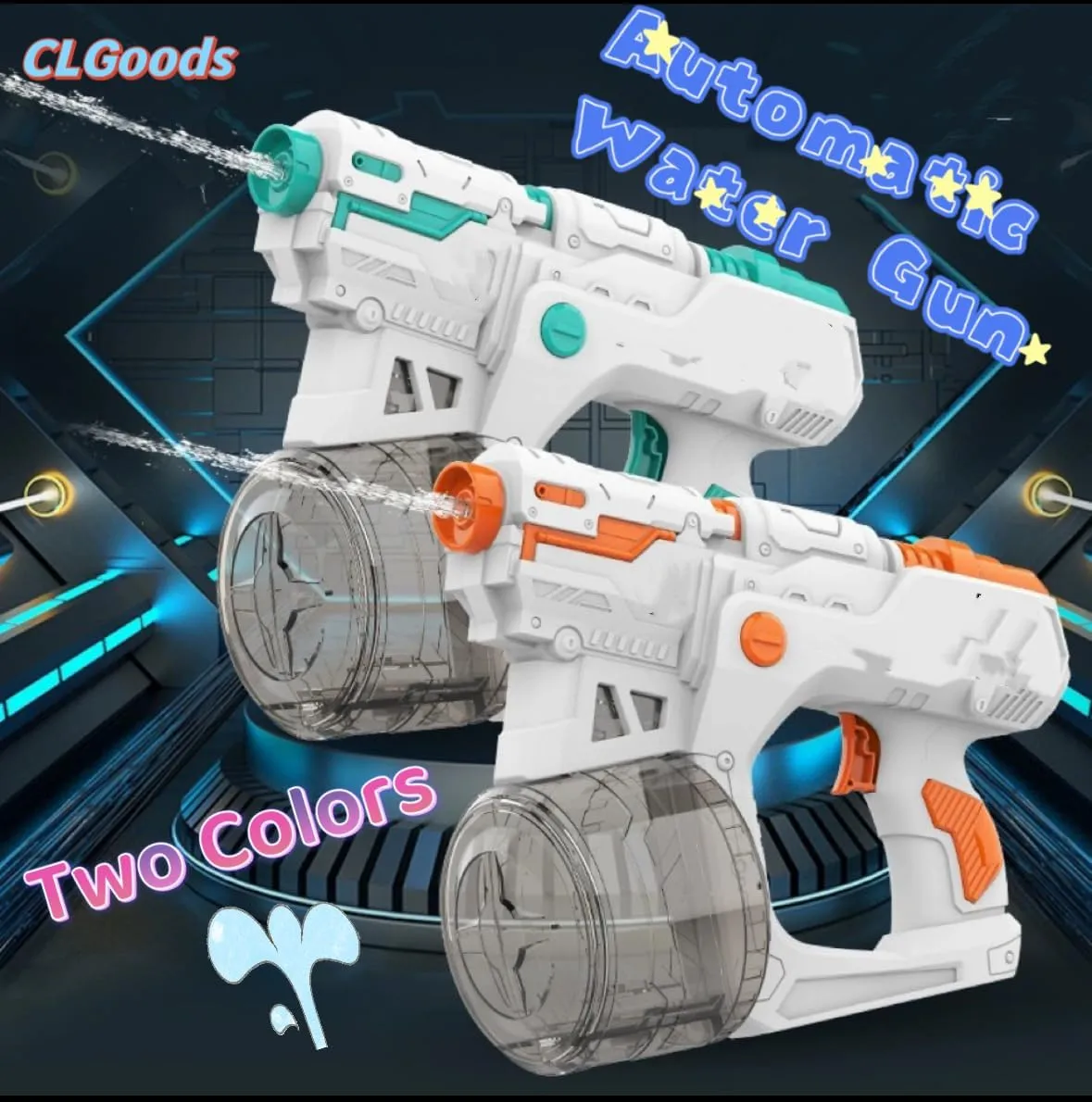 CLGoods- Water Gun - Electric Water Gun with Full Automatic Continuous Shooting Water Blaster, High-Capacity Water Toy for Summer Fun