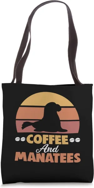 Coffee and Manatees Chubby Manatee Tote Bag