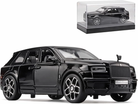 Collectibles Exquisite Car Model 1:32 Rolls-Royce Cullinan Die Cast Metal Model Cars,Pull Back Toy Cars with Light and Sound,Cars Toys Gifts for Age 3  Year Old Boys（Black）