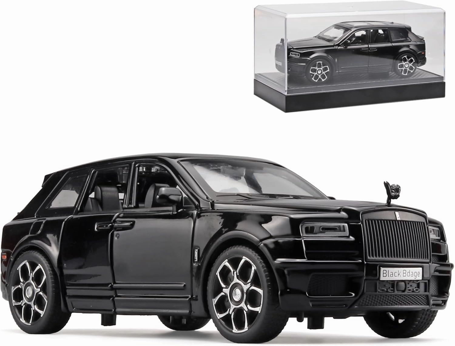 Collectibles Exquisite Car Model 1:32 Rolls-Royce Cullinan Die Cast Metal Model Cars,Pull Back Toy Cars with Light and Sound,Cars Toys Gifts for Age 3  Year Old Boys（Black）