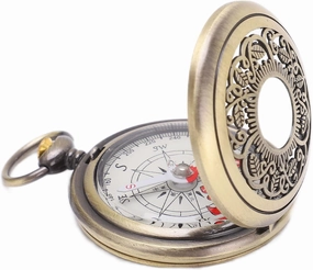 Compass Hiking Survival, Pocket Compass Orienteering Compass Digital Compass Shockproof Brass Camping Tools for Hiking, Climbing Biking Exploring Geology, Outdoor Activities