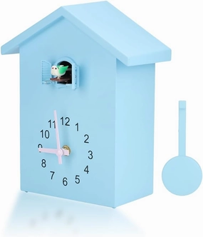 Coo Coo Clock, Bird Clock Sings on Hour Cuckoo Modern Wall with Sounds on Time Alarm Creative Pendulum Hanging Gifts for Kids Grandfather Home Living Room Kitchen Office Decoration