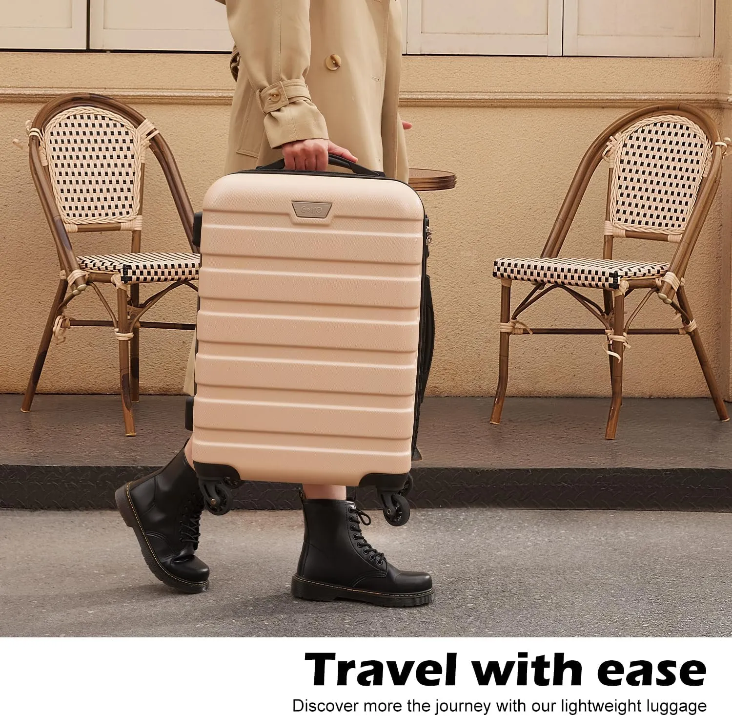 Coolife Luggage 3 Piece Set Suitcase Spinner Hardshell Lightweight TSA Lock (sakura pink, 3 piece set(20in24in28in))