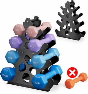 Coral-Inspired Dumbbell Rack Stand (Dumbbells Not Included), A-Frame Design Weight Rack with Handle, Compact & Space-Saving Dumbbell Holder for Home Gym