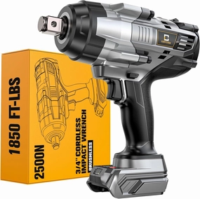 Cordless Impact Wrench 3/4 inch for Dewalt 20V Battery, 1850ft-lbs (2500N.m) Brushless Electric Impact Gun, High Torque Impact Driver, Bare Tool Only, for Heavy-Duty Automotive & Industrial Tasks