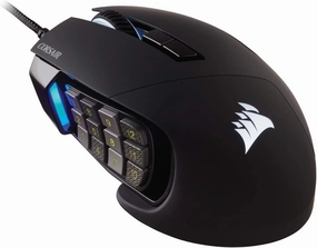 Corsair SCIMITAR RGB ELITE Gaming Mouse For MOBA, MMO - 18,000 DPI - 17 Progammable Buttons - iCUE Compatible - Black