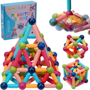 COUOMOXA Magnetic Toy STEM for Toddlers: 74pcs Educational Building Blocks Set for 3 4 5 6 7 8 Years Old Kids - Puzzle Toys for Kids Age 3-8 Home School - Birthday Gift for Boys Girls