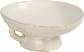 Creative Co-Op Stoneware Bowl w Reactive Glaze, White