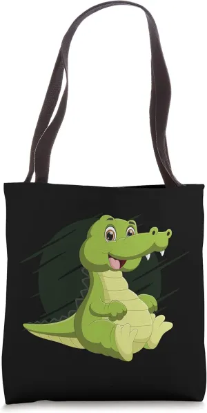 Cute Alligator Reptiles Zoo Animals Ponds Crocodile Design Tote Bag