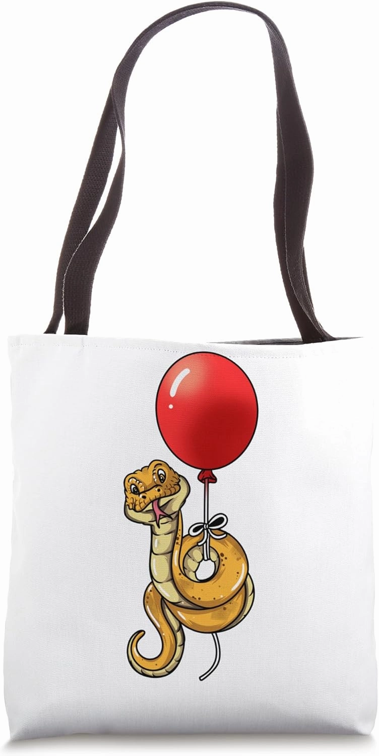 Cute Snake Species Snake Reptile Snake With Balloon Tote Bag