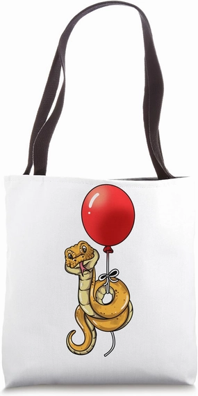 Cute Snake Species Snake Reptile Snake With Balloon Tote Bag