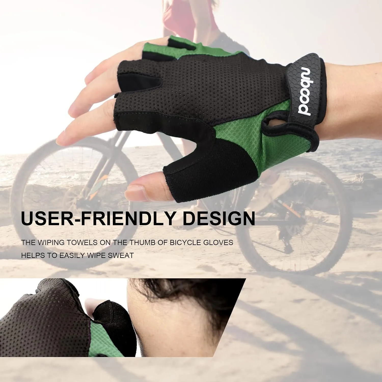 Cycling Gloves Bike Gloves for Men Women Fingerless Mountain Bike Glove with Breathable Shock-Absorbing Motorcycle Gloves for Road