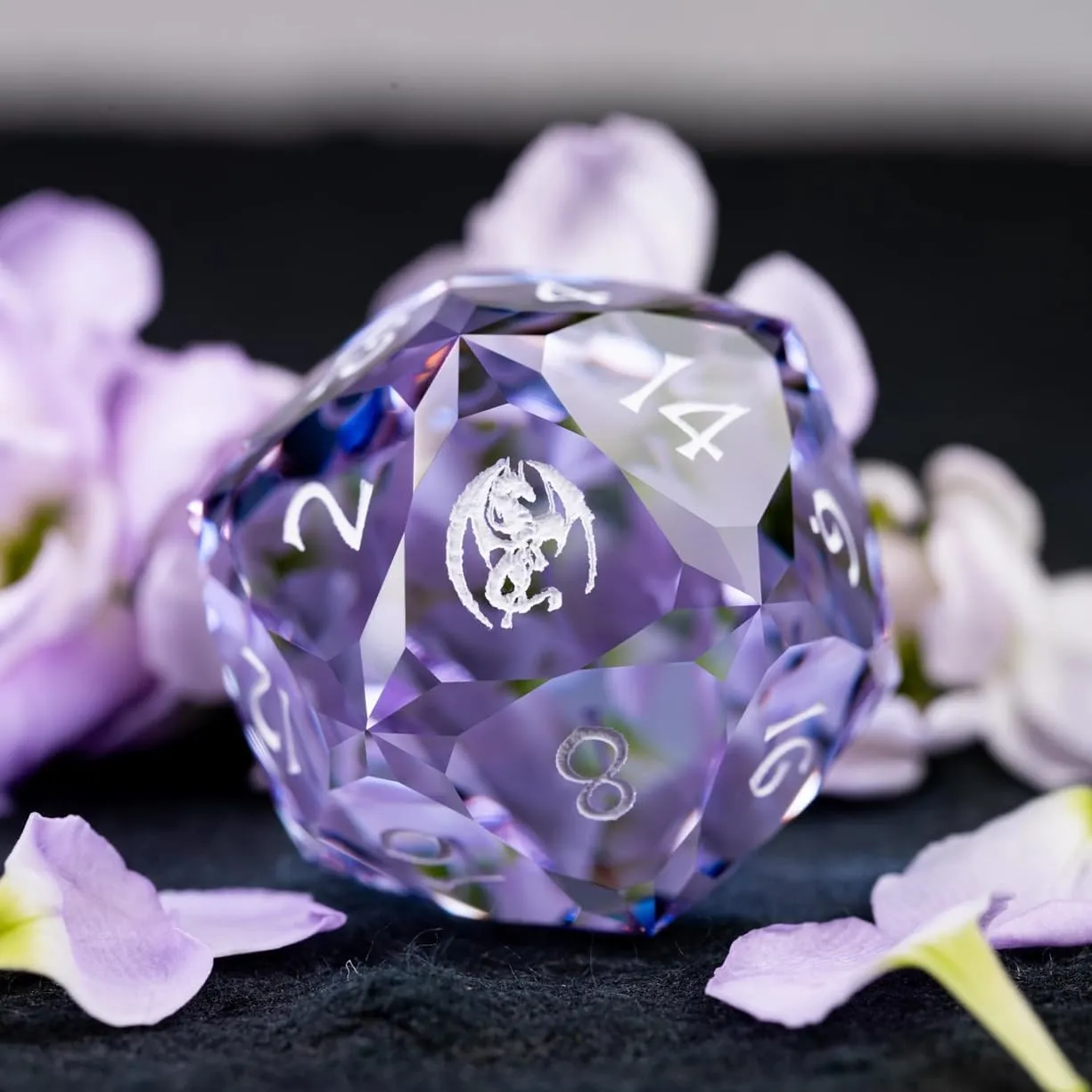 D20,Role Playing Dice Sets, Pretty Violet Crystal Diamond Faceted Polyhedral Dice, D&D Dice Set for TRPG Table Games Dungeons and Dragons Games,Creative Gifts
