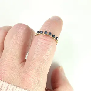 Dainty Blue Sapphire Gemstone Ring, 14K Gold-Filled Ring, Sterling Silver Band, September Birthstone, Slides Over Arthritic Knuckles, Custom Size, Custom Stone Number, Jewelry Inspirations