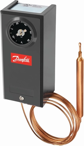 Danfoss 060L2151 KPU19 Thermostat with Remote Bulb Sensor & Auto Reset | Suitable for use in deep freeze, refrigeration, and A/C systems
