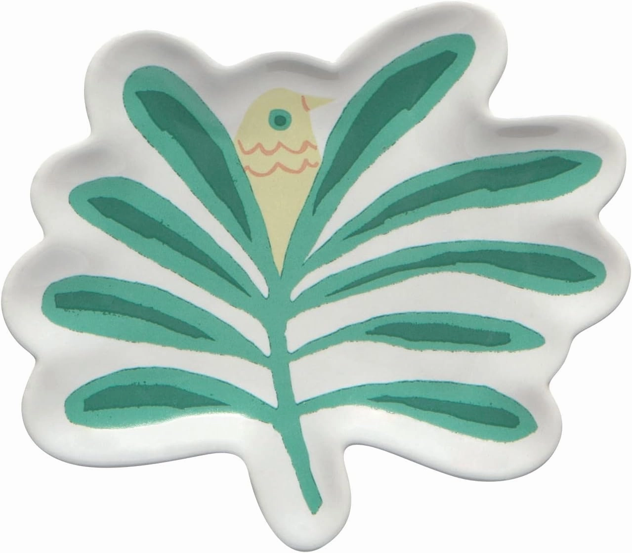 Danica Studio Haven Palm Tree Shaped Ceramic Trinket Tray, 4.75 x 4 inches