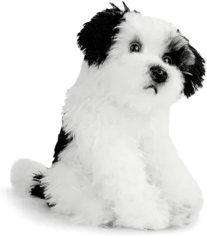 DEMDACO Animalcraft Terrier Mix Rescue Breed Dog Black and White 9.5 Inch Plush Fabric Stuffed Figure Toy