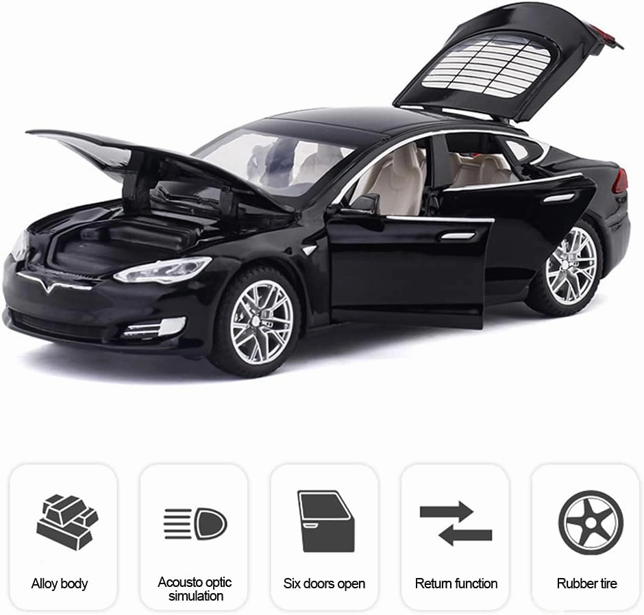 Diecast Car Model S 1/32 Scale Alloy Model S Toy Car Pull Back Car Vehicles Toy with Lights and Sound Mini Collectible Model S Play Toy for 3   Years Old Toddlers Kids Gift