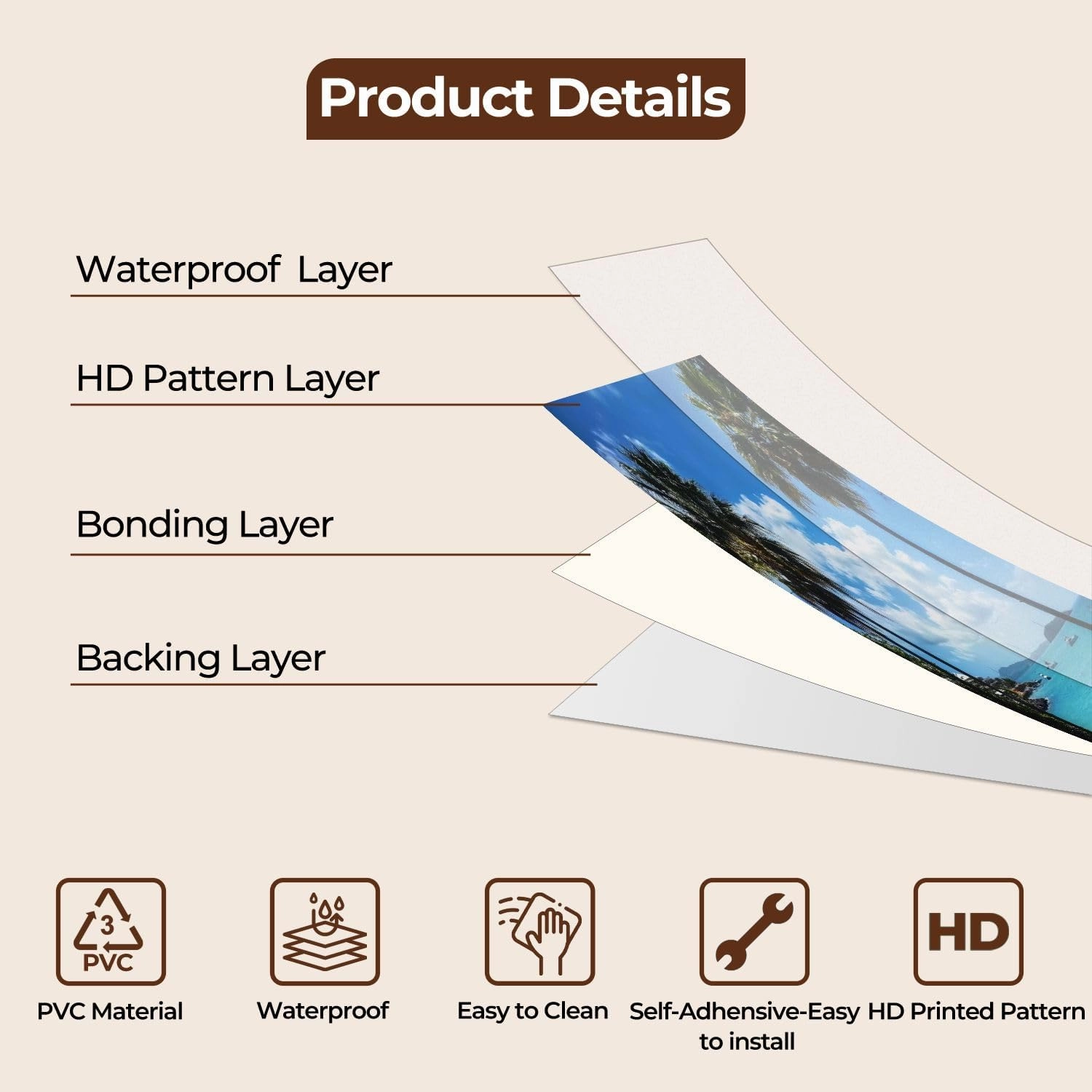 Door Sticker Decals 3D Noosa Beach Door Sticker Murals Peel and Stick Door Wallpaper Self-Adhesive Door Poster for Bedroom Living Room 30"x79"