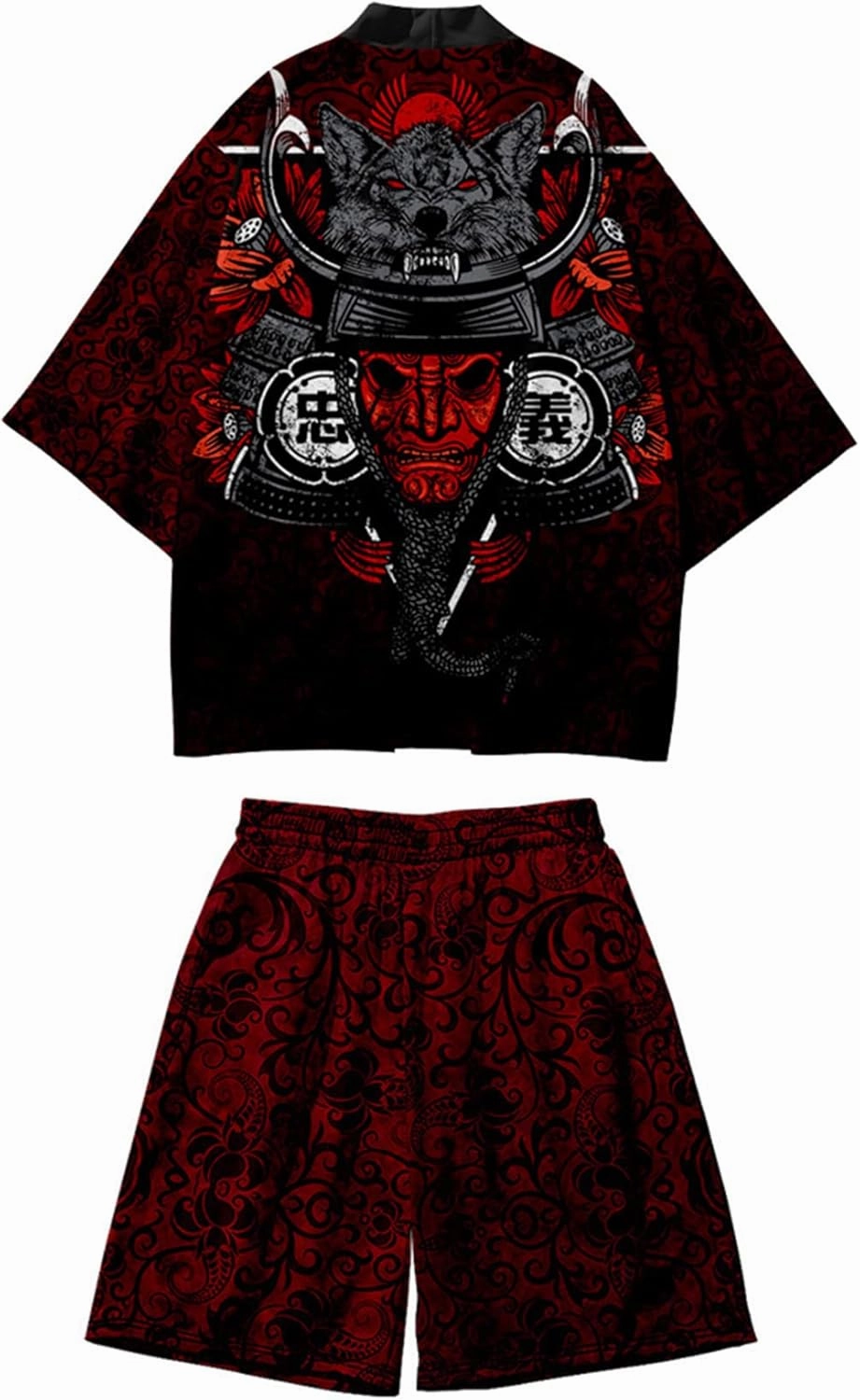 DOSLAVIDA Men's Japanese Style Kimono Set Lightweight Open Front Cardigan Suits Stylish Two Piece Summer Beach Outfits