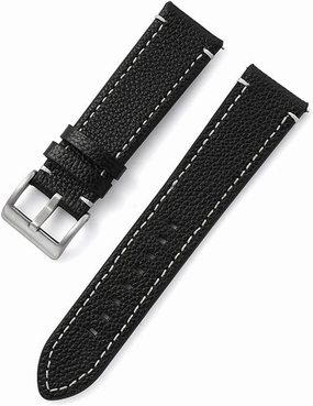 Double-Sided Leather 18mm 20mm 22mm 24mm Watchband Quick Release Watch Band Strap Men Women Yellow Red Black Watch Accessories(D,24mm)